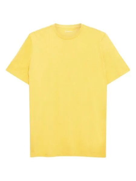 KnowledgeCotton Apparel KnowledgeCotton Apparel Herren Basic Tee "AGNAR" - GOTS/Vegan, Yarrow (gelb), – Produktbild 1 von 1