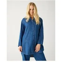 KnowledgeCotton Apparel KnowledgeCotton Apparel Langes Denim Blusenhemd aus Bio-Baumwolle ROC/GOTS/Vegan – Produktbild 1 von 1