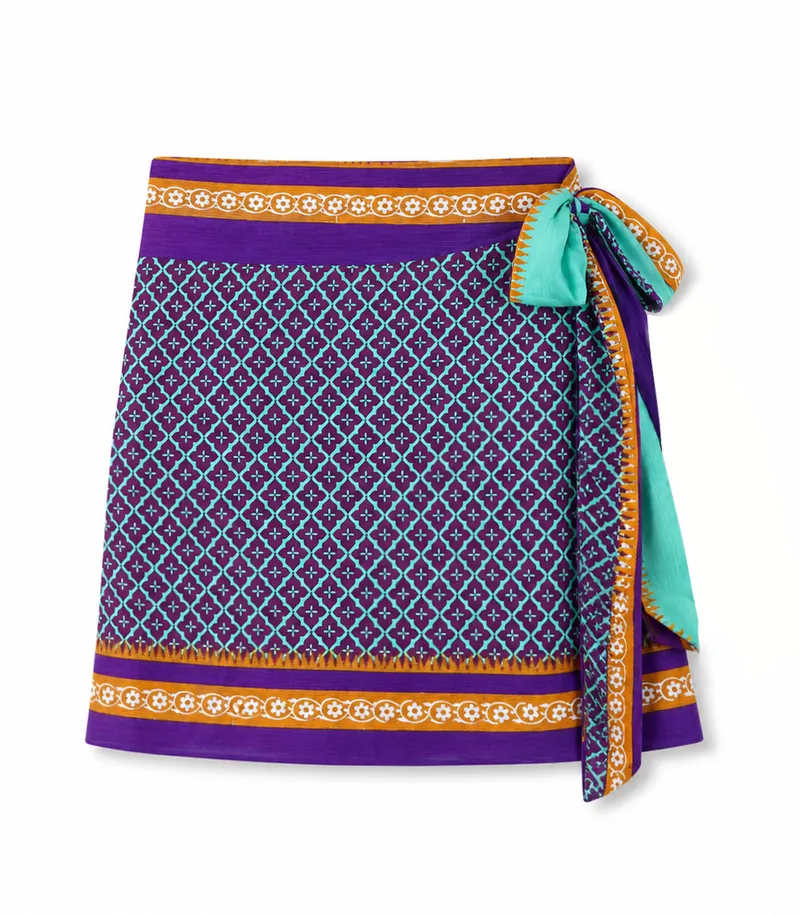 el.résidu el.résidu Damen vegan Rock Amira Lila, Blau, – Produktbild 3 von 4