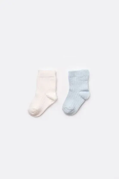 Biorganic Biorganic Basic Socken gemustert 2er Pack, Blauecru(natur), – Produktbild 1 von 4