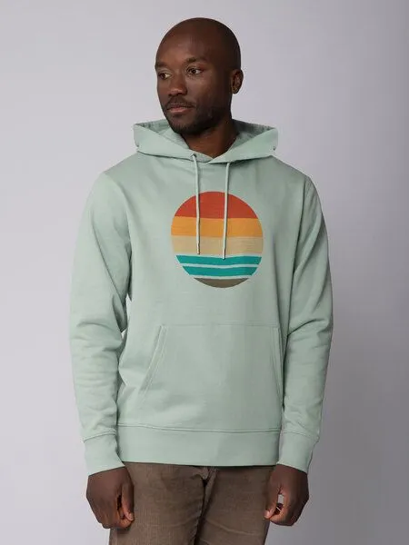 watapparel watapparel Hoodie Unisex Retro Sunset Ocean, Aloe, – Produktbild 1 von 4