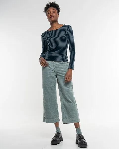 Alma & Lovis Alma & Lovis Geringeltes Longsleeve aus softer Bio-Baumwolle | Ringel Shirt, Pinie (grün), – Produktbild 3 von 4