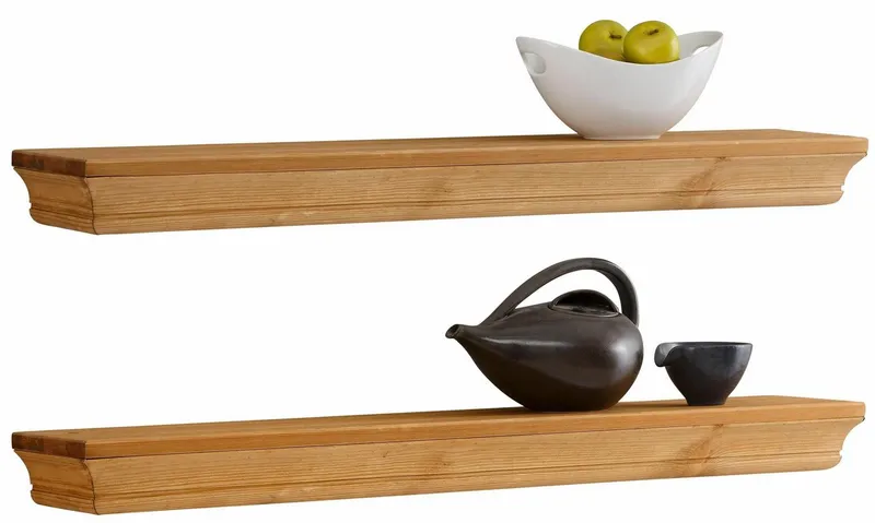 OTTO home Wandregal Vinales, Regal, Wandboard, im 2er Set, aus massiver Kiefer, FSC®, Beige, – Produktbild 2 von 5