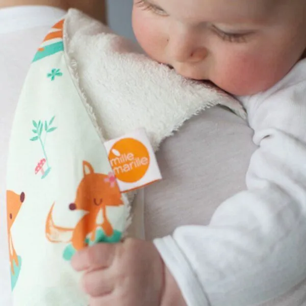 Millemarille Millemarille Spucktuch antibakteriell Bambussfrottee, Sweet foxes, – Produktbild 1 von 3