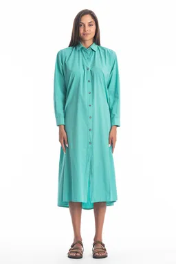 RAVENS VIEW IBIZA RAVENS VIEW IBIZA Damen vegan Hemdkleid Safari Türkis – Produktbild 1 von 1