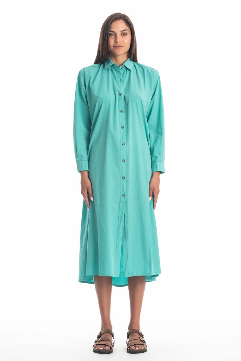 RAVENS VIEW IBIZA RAVENS VIEW IBIZA Damen vegan Hemdkleid Safari Türkis, Hellblau, – Produktbild 1 von 1