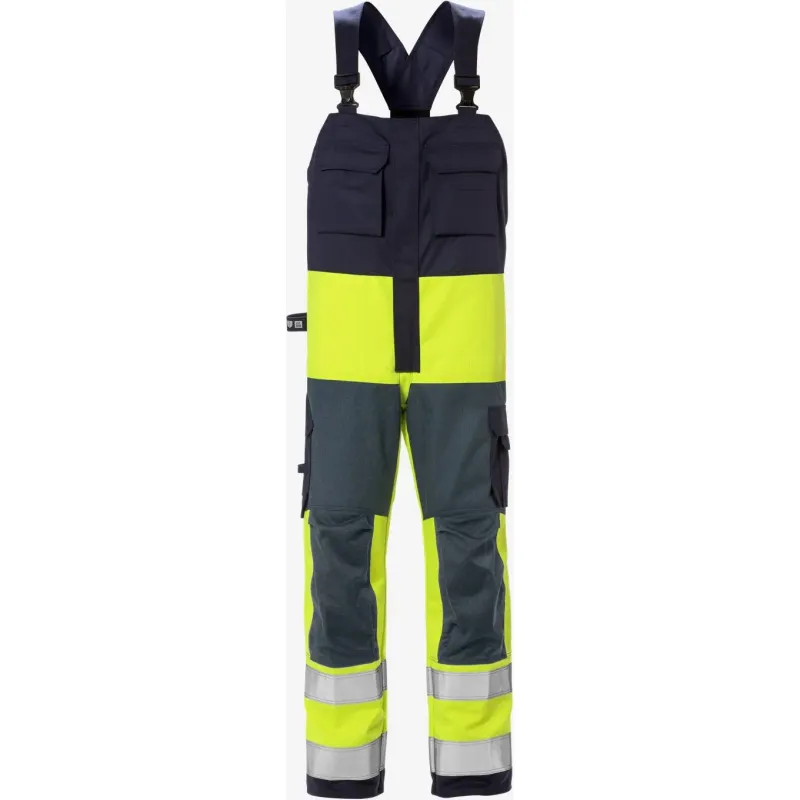 Fristads Warnschutz-Latzhose Klasse 2 Fristads 1584 FLAM, Blau, – Produktbild 2 von 2