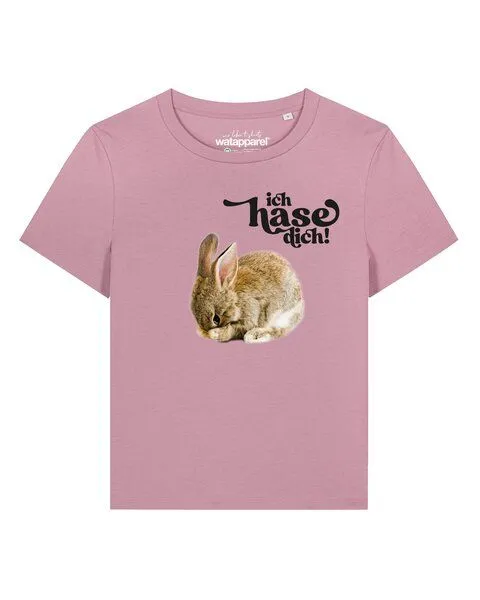 watapparel watapparel T-Shirt Frauen Ich hase dich!, Lilac dream, – Produktbild 1 von 2