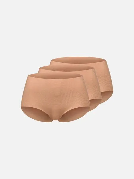 erlich textil erlich textil Light Touch High Waist Slip im 3er Pack aus weichem Modal, made in Europe, Mokka, – Produktbild 2 von 5