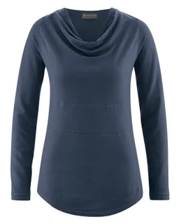 HempAge Hempage Damen vegan Top Mit Langen Ärmeln Wintersky Blau – Produktbild 1 von 1