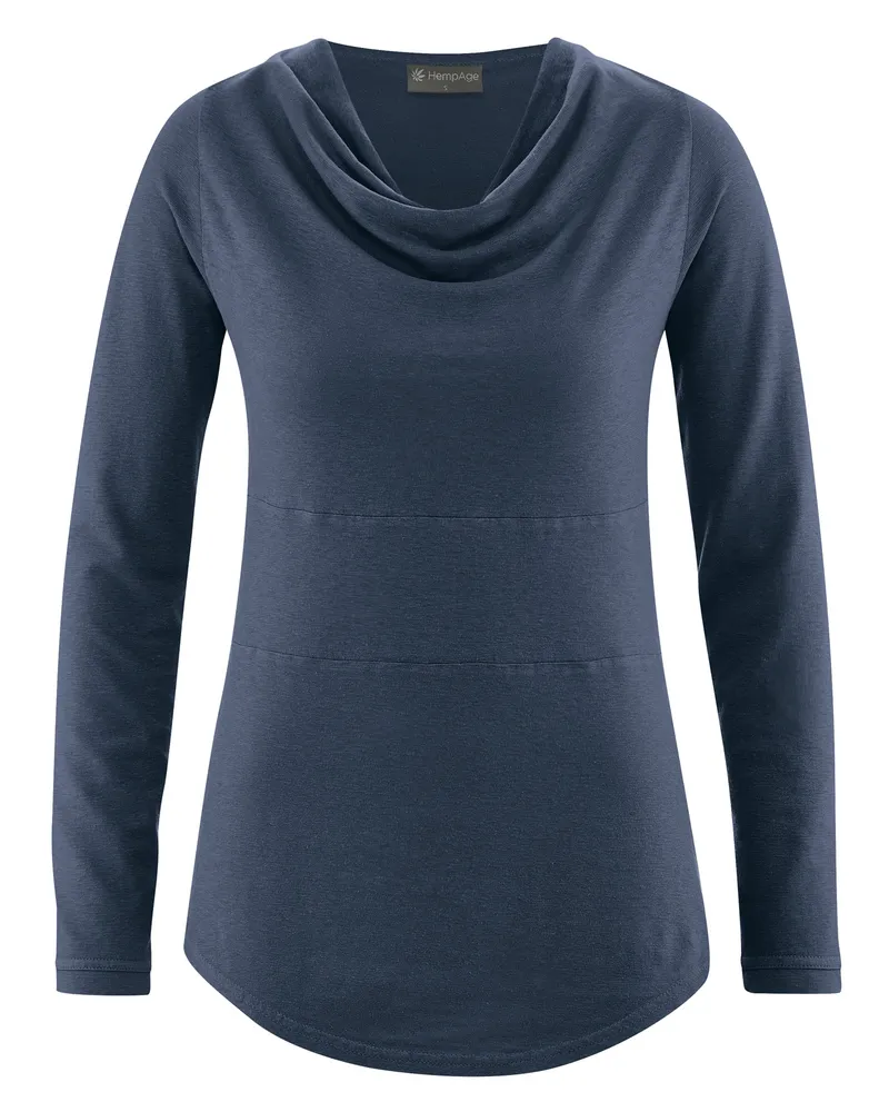 HempAge Hempage Damen vegan Top Mit Langen Ärmeln Wintersky Blau, Blau, – Produktbild 1 von 2