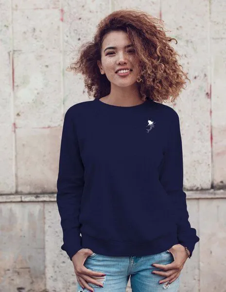 Kultgut Kultgut Biofair - Flauschig, weicher Pullover, vegan zertifiziert - Save the Ocean/ Little Stark, Nachtblau, – Produktbild 2 von 8