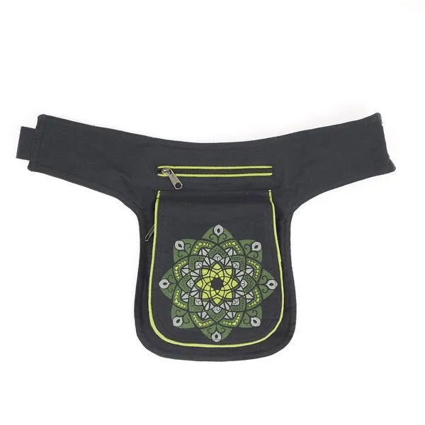 short'n'pietz short'n'pietz handgenähte Gürteltasche mit verstellbarem Gürtel, Schwarz grün, – Produktbild 1 von 6