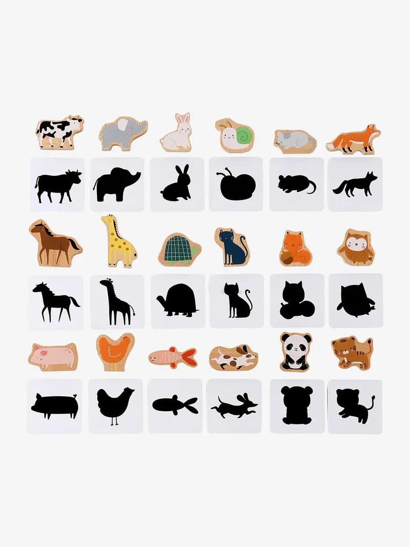 Vertbaudet Vertbaudet Kinder Logikspiele TIERE aus Holz FSC®, Weiß, – Produktbild 2 von 4