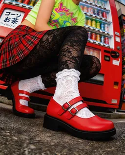 BOHEMA BOHEMA Damen vegan Ballerinas Mary Jane Twin Rot – Produktbild 1 von 1