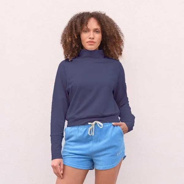 Jaya Jaya KAYA - Damen - Sweater aus organic French Terry, Nightblue / blau, – Produktbild 1 von 2