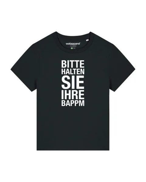 watapparel watapparel T-Shirt Frauen Bitte Halten Sie Ihre Bappm, Black, – Produktbild 1 von 3