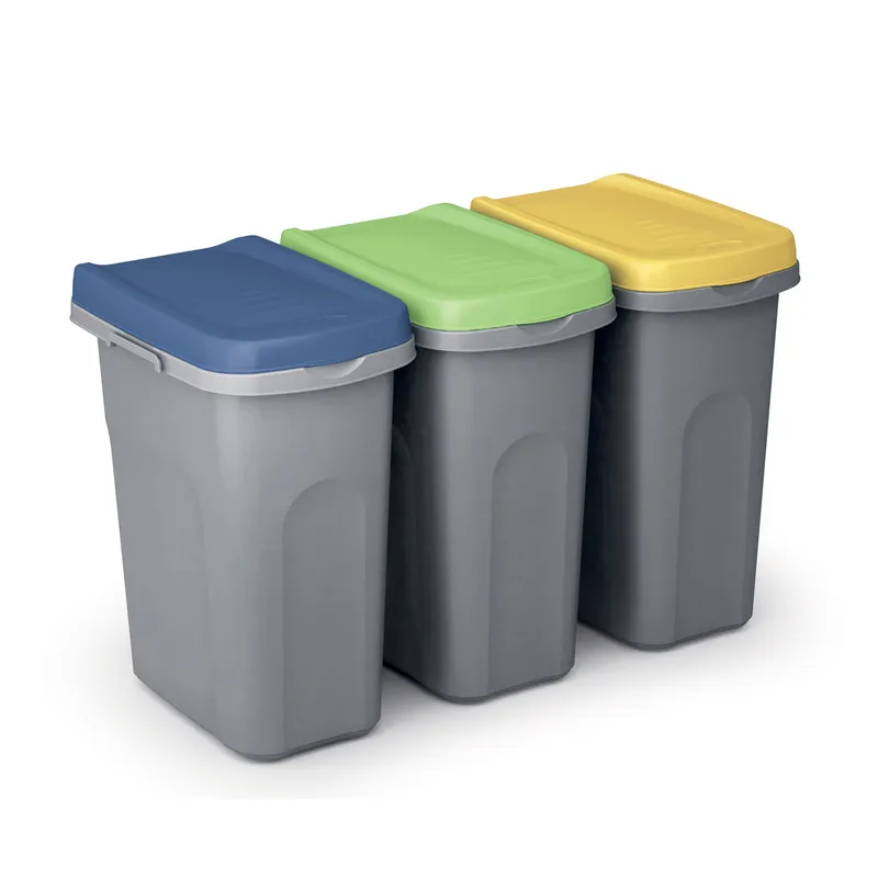 Casaria® Mülleimer 3er-Set Kunststoff 25L – Produktbild 1 von 2