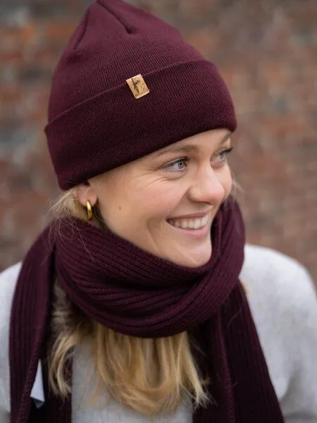 FUXBAU FUXBAU Merino Schal, Bordeaux, – Produktbild 1 von 4