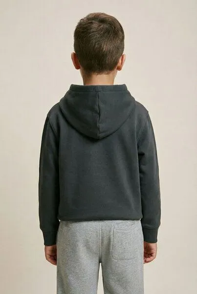 THE FACE OF ELEMENTS The Face of Elements Best Buddy in Town - Relaxed Fit Kids Hoodie aus 100% Bio-Baumwolle, Anthracite (grau), – Produktbild 4 von 4