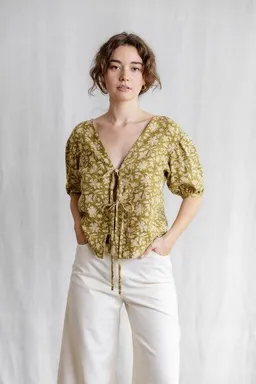 Jyoti - Fair Works Jyoti - Fair Works Hanf/ Tencel Bluse Kalira Blockprint – Produktbild 1 von 1