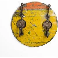 Moogoo Creative Africa Moogoo Creative Africa Garderobe 2-fach aus recycelten Ölfässern / Post-Oil Industrial Upcycling, Gelb, – Produktbild 1 von 1