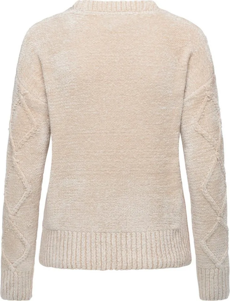ragwear ragwear Strickpullover Jannina Gestrickter gemusterter Pullover, Braun, – Produktbild 3 von 3
