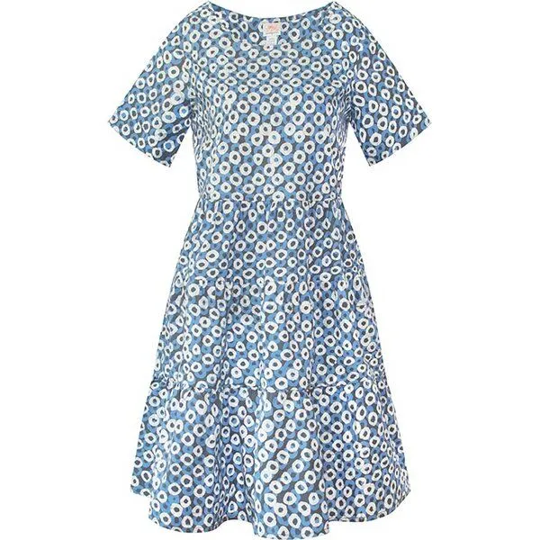 Global Mamas Global Mamas Bio Kleid - SHORT TIERED - Birds of Paradise/Canopy/Rings/Monstera, Rings charcoal (grau), – Produktbild 1 von 3