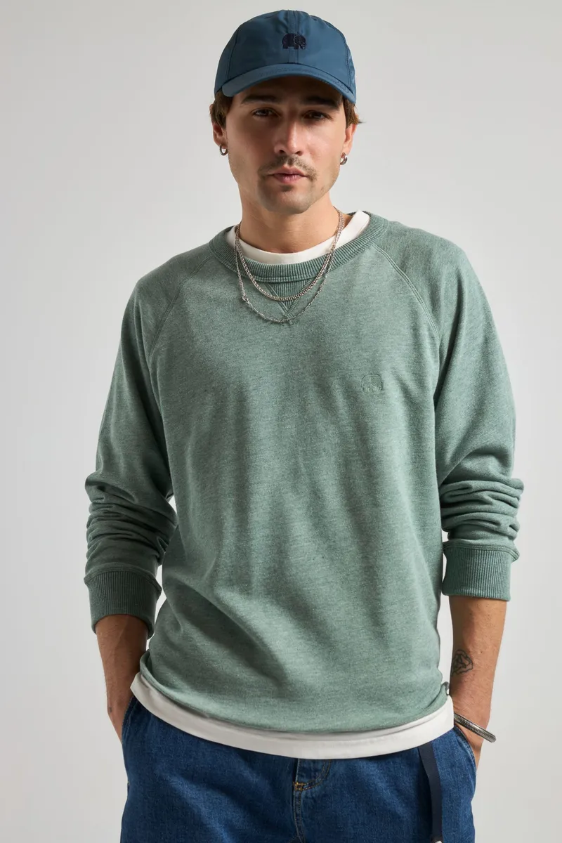 Trendsplant Trendsplant Herren vegan Pullover Essential Lightweight Salzig Grün, Grün, – Produktbild 2 von 2