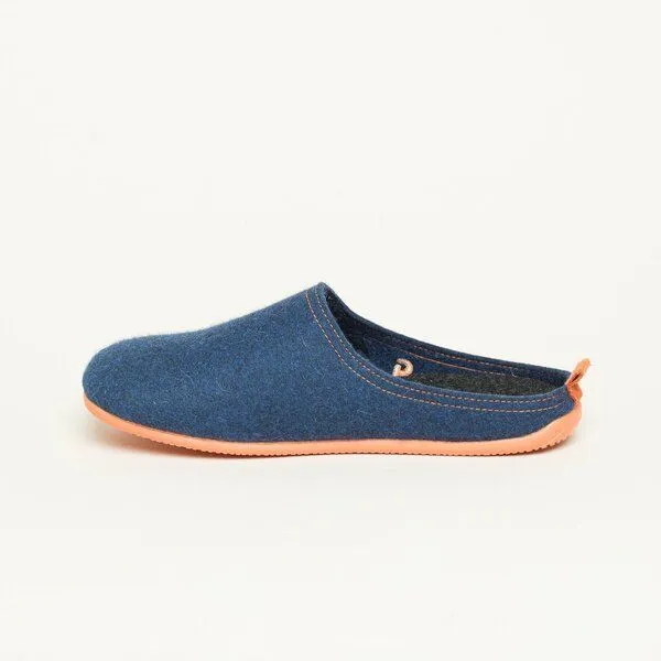 Gottstein Gottstein Filz-Hausschuh Wool Slide-in für Damen & Herren - Pantoffel aus 100% recycelter Schurwolle mit Gummisohle & Komfort-Einlagesohle, Dunkel-blau, – Produktbild 3 von 4