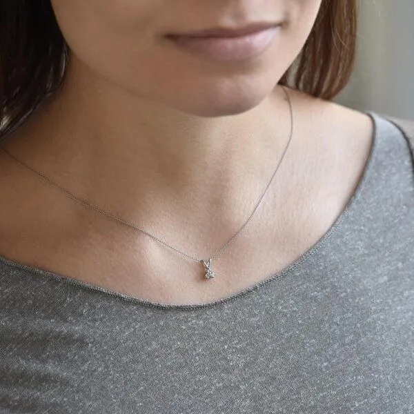 Eppi Eppi Goldene Kette mit drei synthetischen Diamanten Froze, Weiss, – Produktbild 3 von 3