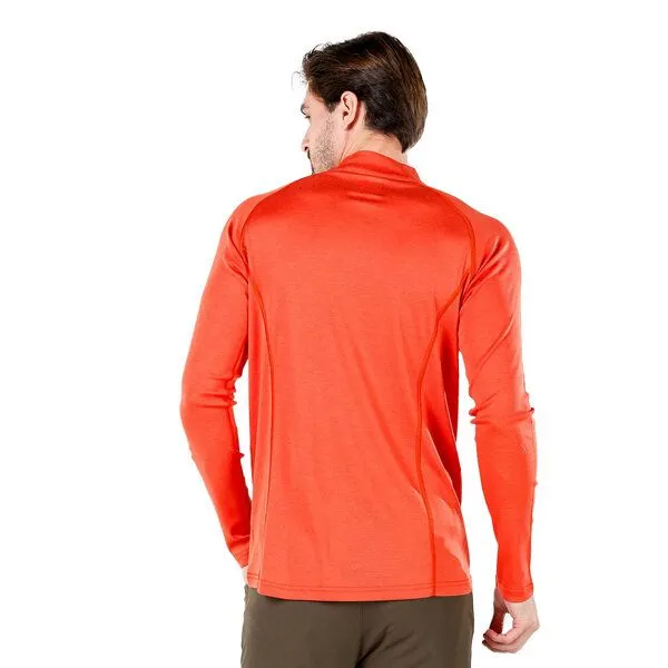 Woolona Woolona Langarmshirt - ASTRO - 100% Merinowolle (Zip), Orange, – Produktbild 3 von 3