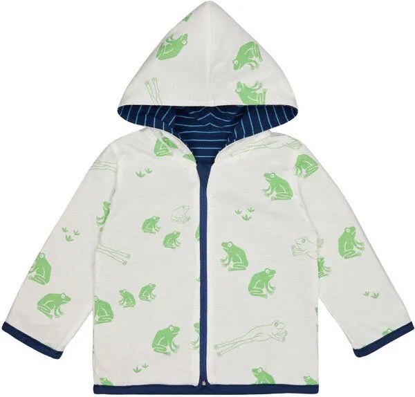 loud + proud loud + proud Babys & Kinder Wendejacke mit Kapuze, GOTS-zertifiziert, Ultramarine(blau), – Produktbild 4 von 6