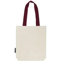 Neutral Neutral® Baumwolltasche Einkaufstasche Shopper Kontrastfarbene Henkel, Natur/bordeaux, – Produktbild 1 von 1