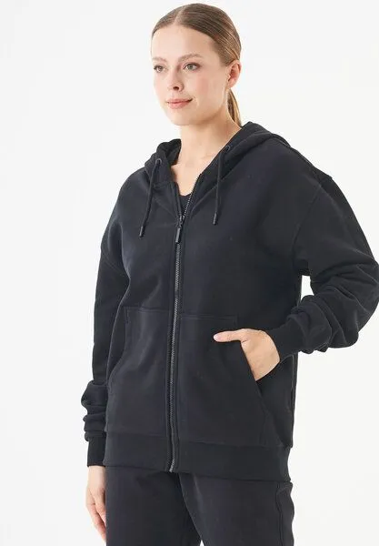 ORGANICATION ORGANICATION ESSENTIALS-JUNDA-Unisex Soft Touch Sweatjacke aus Bio-Baumwolle, Black, – Produktbild 3 von 4