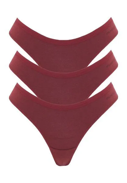 ORGANICATION ORGANICATION KAVINN | Tanga aus Bio-Baumwolle und TENCEL Modal im 3er-Pack, Bordeaux, – Produktbild 1 von 4
