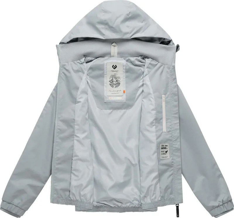 ragwear ragwear Outdoorjacke Dizzie Tech Wasserdichte Damen Übergangsjacke mit großer Kapuze, Grau, – Produktbild 1 von 5