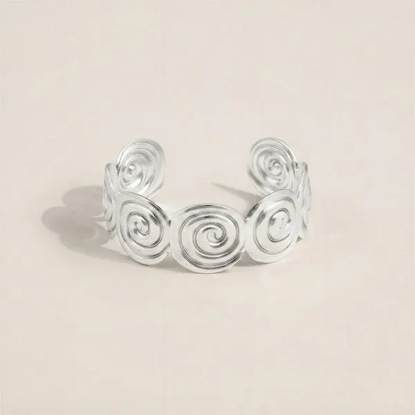 ELEKTROPULLI ELEKTROPULLI SPIRAL Armreif ca. 65 mm x 23 mm, Silber, – Produktbild 1 von 1