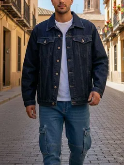 Will's Vegan Shop Will's Vegan Shop Recycelte Denim-Jacke Herren – Produktbild 1 von 1