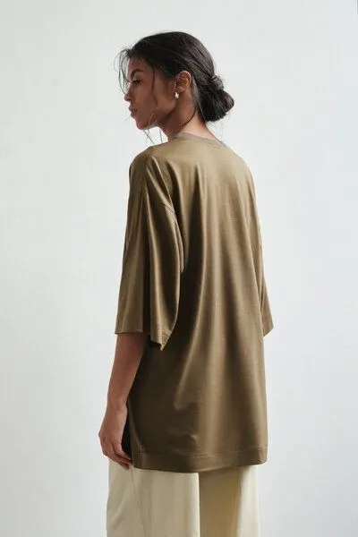 IVA RYCH IVA RYCH Oversize-T-Shirt in Oliven-Braun I Deadstock, Braun, – Produktbild 3 von 3