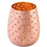 Mitienda Shop Mitienda Shop Windlicht mit Lochmuster rosa, gold, Weihnachtsdeko – Produktbild 1 von 1