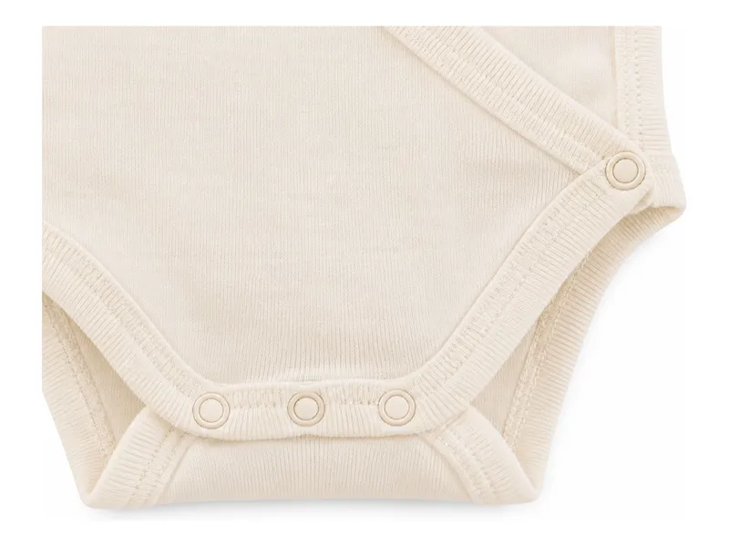 HANS NATUR Baby Wickelbody Langarm Bio Baumwolle "pure basic" Gr. 62/68, Natur, – Produktbild 2 von 2