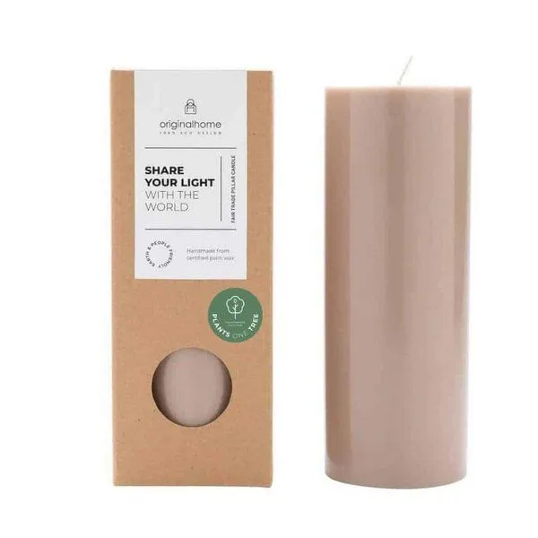 Originalhome Originalhome Geruchsneutrale Stumpenkerze – vegan & fair., Braun (clay), – Produktbild 1 von 3