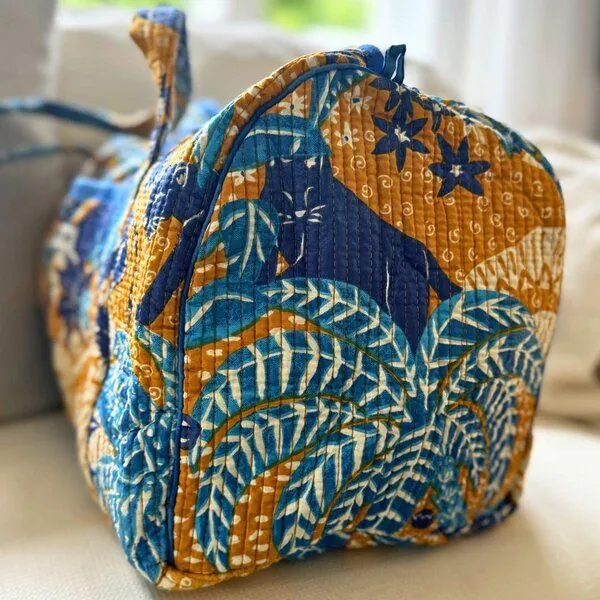 KIKOONI KIKOONI handgefertigte große Baumwolltasche "K. Shopper", Blue panther, – Produktbild 3 von 4