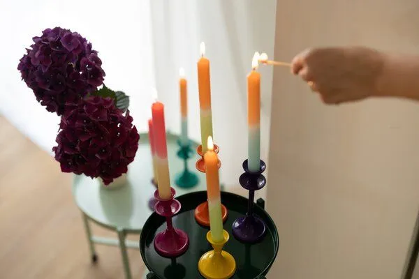 El Puente El Puente Kerzenständer | Fair Trade & Handmade aus Indien, Rosa, – Produktbild 2 von 2