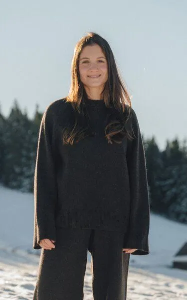 Kopyto Kopyto BARIBAL - Damen Oversize Boxy Stickpullover aus Merino-wolle RWS- zertifiziert, Dunkelbraun, – Produktbild 4 von 4