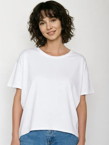 GreenBomb GREENBOMB Basic Feel - Lässiges T-Shirt aus Bio-Baumwoll-Mix / GOTS / Fair & Vegan, Weiß (weiß), – Produktbild 2 von 4