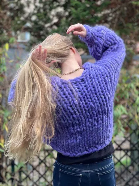 PANAPUFA PANAPUFA Strickjacke aus dicker Wolle, Violett, – Produktbild 2 von 5
