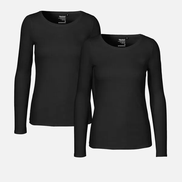 Neutral Neutral® Doppelpack Long Sleeve Shirt - Bio-Baumwolle, Schwarz, – Produktbild 1 von 2
