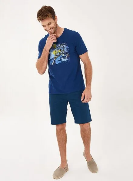 ORGANICATION ORGANICATION T-Shirt aus Bio-Baumwolle mit Print, Navy, – Produktbild 2 von 4